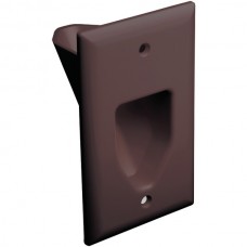 1-Gang Recessed Cable Plate (Brown)