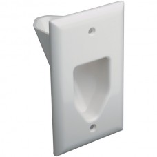 1-Gang Recessed Cable Plate (White)
