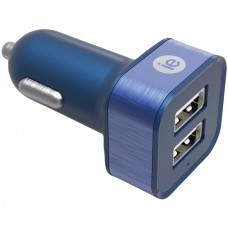 2.4-Amp Dual USB Car Charger (Blue)
