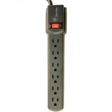 6-Outlet Heavy-Duty Grounded Power Strip with 3ft Cord
