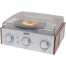 3-Speed Stereo Turntable with AM/FM Receiver & 2 Built-in Speakers
